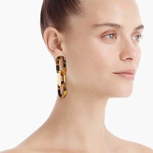 J. Crew Tortoiseshell Link Drop Earrings with Gold Accents